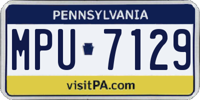 PA license plate MPU7129