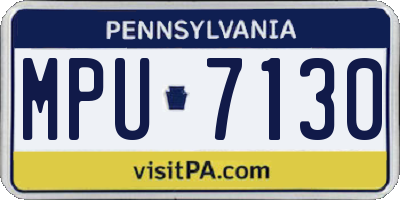 PA license plate MPU7130