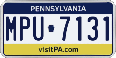 PA license plate MPU7131
