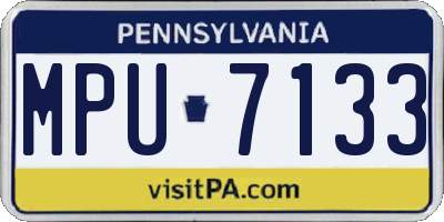 PA license plate MPU7133