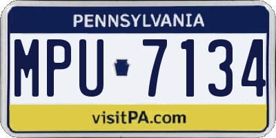 PA license plate MPU7134