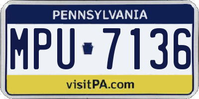 PA license plate MPU7136