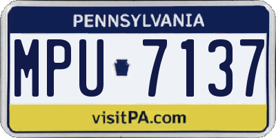 PA license plate MPU7137