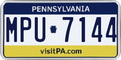 PA license plate MPU7144