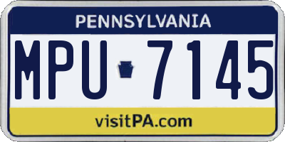 PA license plate MPU7145