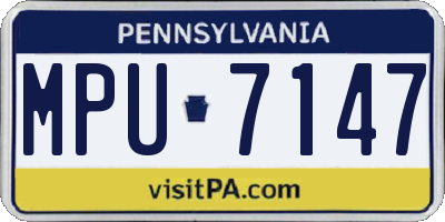 PA license plate MPU7147