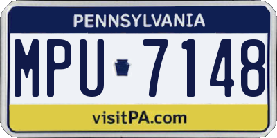PA license plate MPU7148