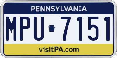 PA license plate MPU7151