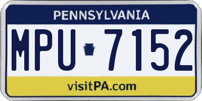 PA license plate MPU7152