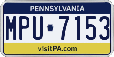 PA license plate MPU7153