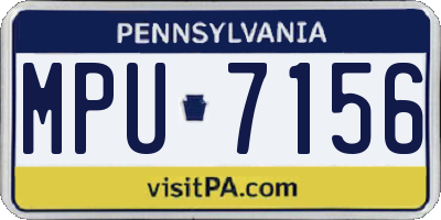 PA license plate MPU7156
