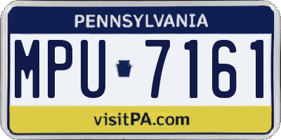 PA license plate MPU7161