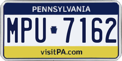 PA license plate MPU7162