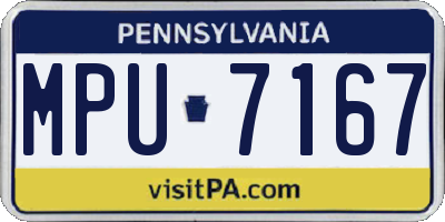PA license plate MPU7167