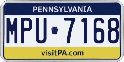 PA license plate MPU7168