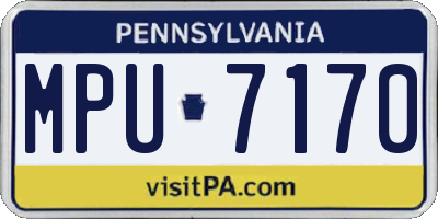 PA license plate MPU7170