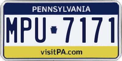 PA license plate MPU7171