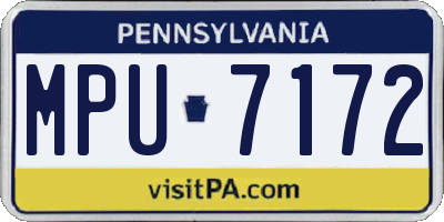 PA license plate MPU7172