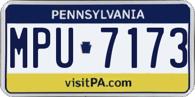 PA license plate MPU7173