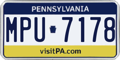 PA license plate MPU7178