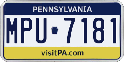 PA license plate MPU7181
