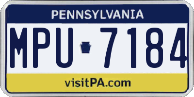 PA license plate MPU7184