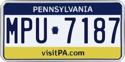 PA license plate MPU7187