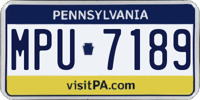 PA license plate MPU7189