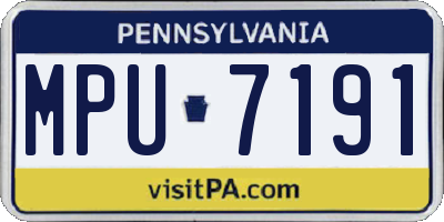 PA license plate MPU7191
