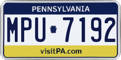 PA license plate MPU7192