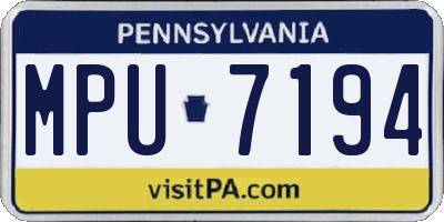 PA license plate MPU7194
