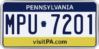 PA license plate MPU7201