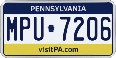 PA license plate MPU7206