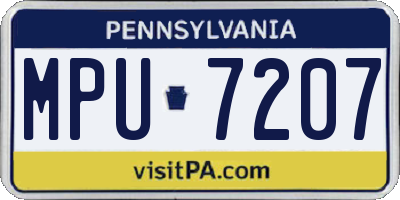 PA license plate MPU7207