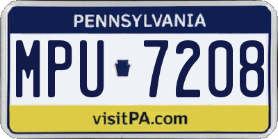 PA license plate MPU7208