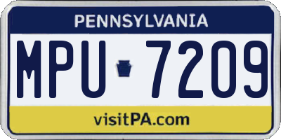 PA license plate MPU7209