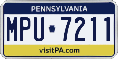 PA license plate MPU7211