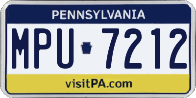 PA license plate MPU7212