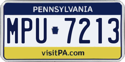 PA license plate MPU7213