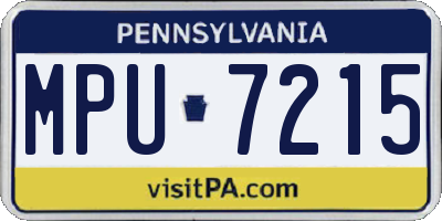 PA license plate MPU7215