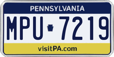 PA license plate MPU7219