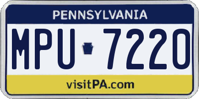 PA license plate MPU7220