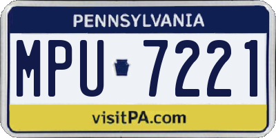 PA license plate MPU7221