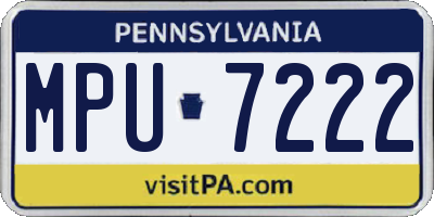 PA license plate MPU7222