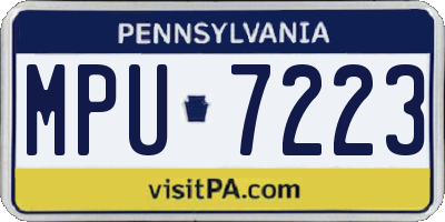 PA license plate MPU7223