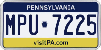 PA license plate MPU7225