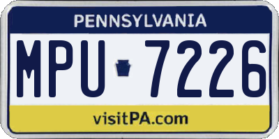 PA license plate MPU7226