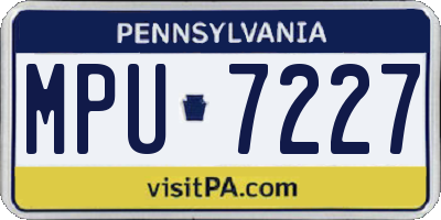 PA license plate MPU7227