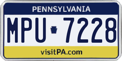 PA license plate MPU7228