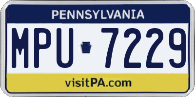 PA license plate MPU7229